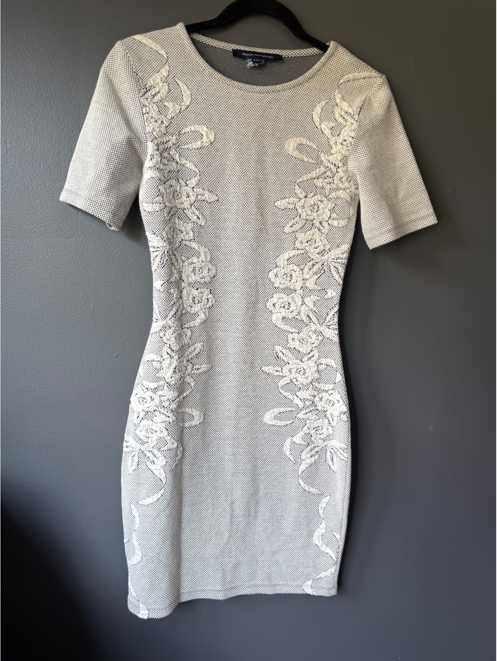 French Connection Embroidered Bodycon Dress Size 4